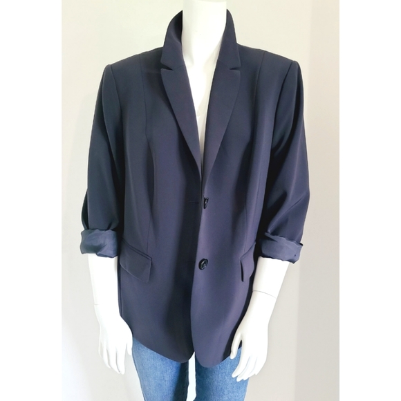 SAMOON Jackets & Blazers - [18] Samoon Navy Classic Tailored Blazer